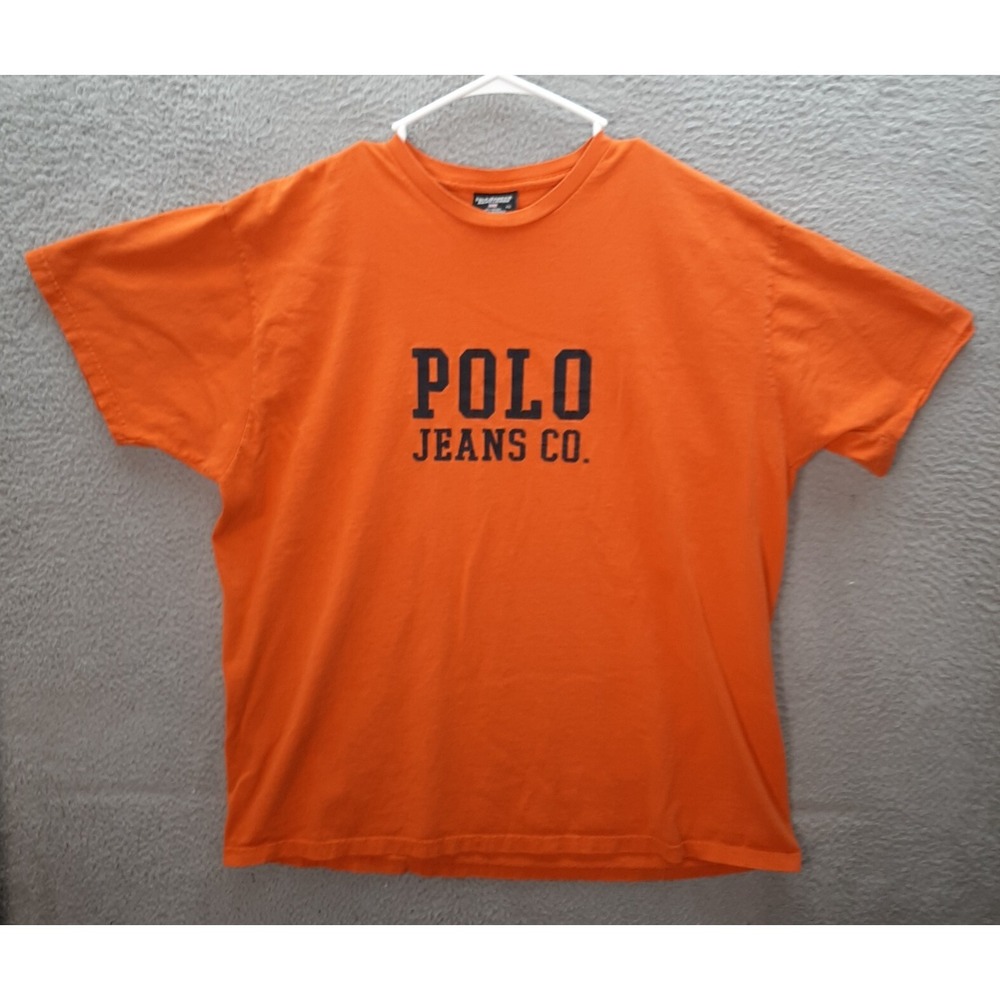 Vintage Polo Ralph Lauren Shirt Adult XL Orange Crewneck Grunge Skater 90s Y2K